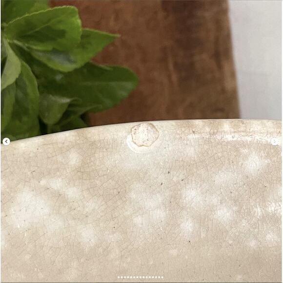 Antique Large Ironstone Platter Stained Crazed Toasty Flea Bites Cottage Core - Picture 10 of 10